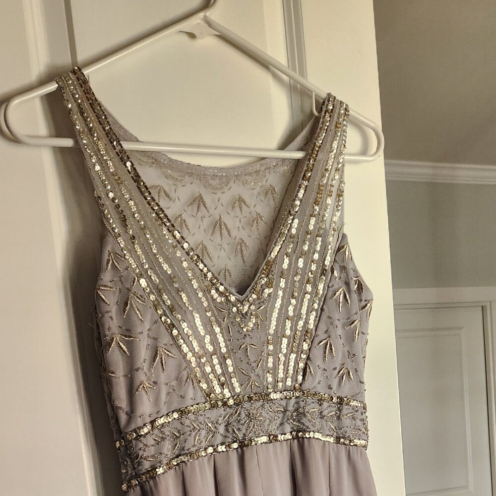 Sue Wong silver cocktail dress - sz 2